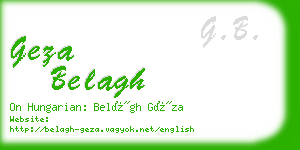 geza belagh business card